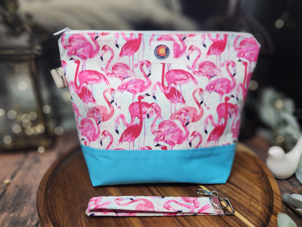 Flamingo Project Bag With Key Fob Lanyard