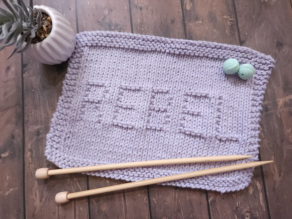 Lilac Rebel Knit Dishcloth