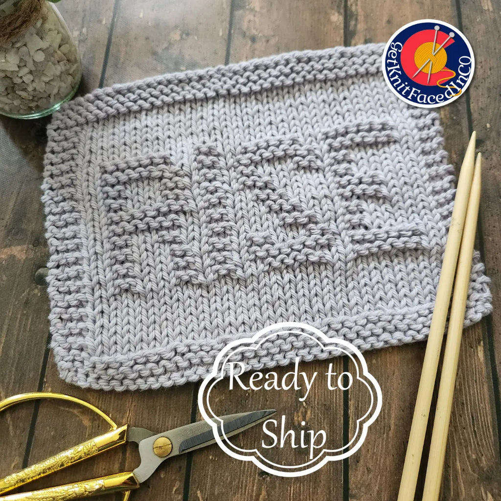 Lilac Rise Knit Dishcloth