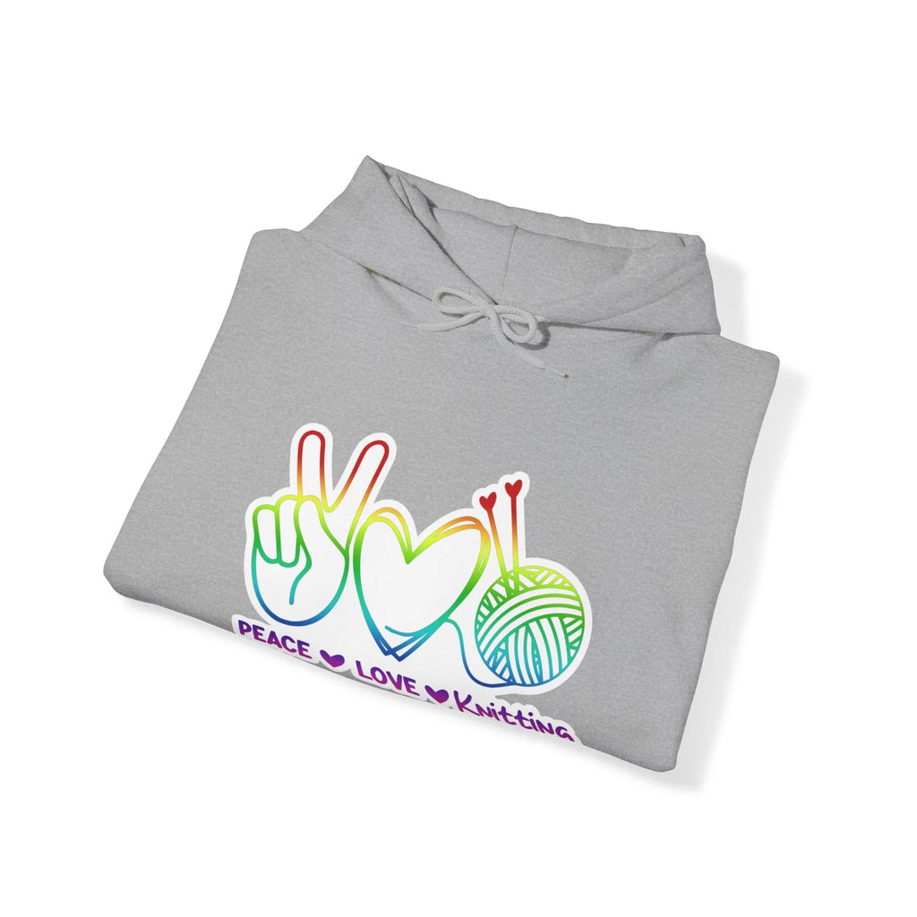 Peace Love Knitting Hooded Sweatshirt