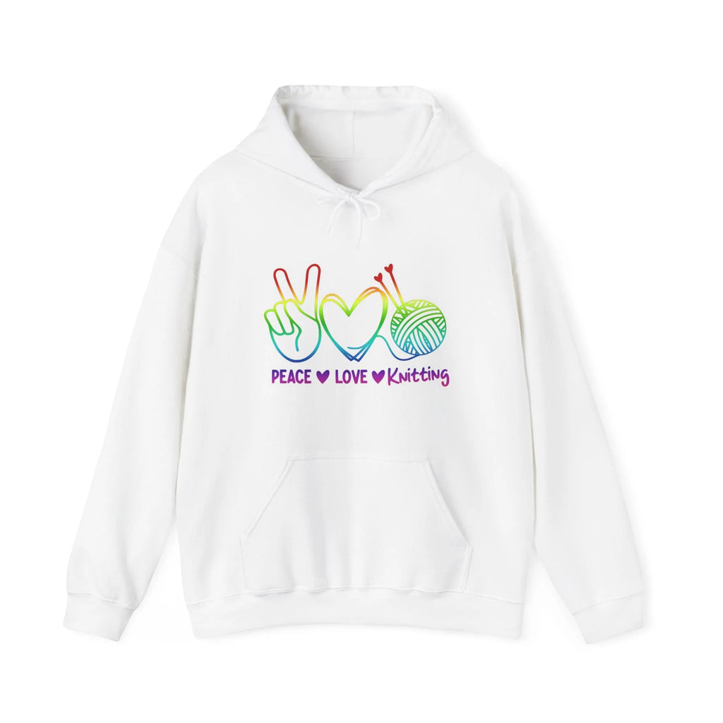 Peace Love Knitting Hooded Sweatshirt