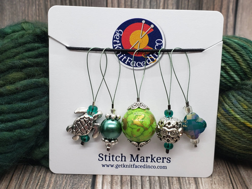 Green Stitch Marker Set - Set 1