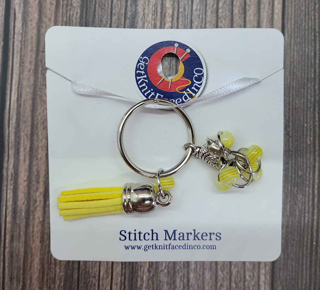 Yellow Stitch Marker Set Keyring