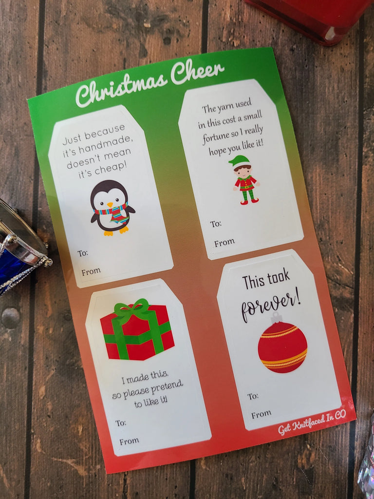 Christmas Cheer Gift Tag Vinyl Sticker