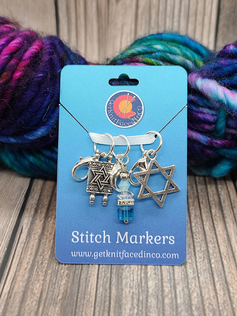 Hanukkah Crochet Stitch Markers - Set C8