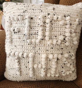 Hand Made Double Sided Crochet Pillow