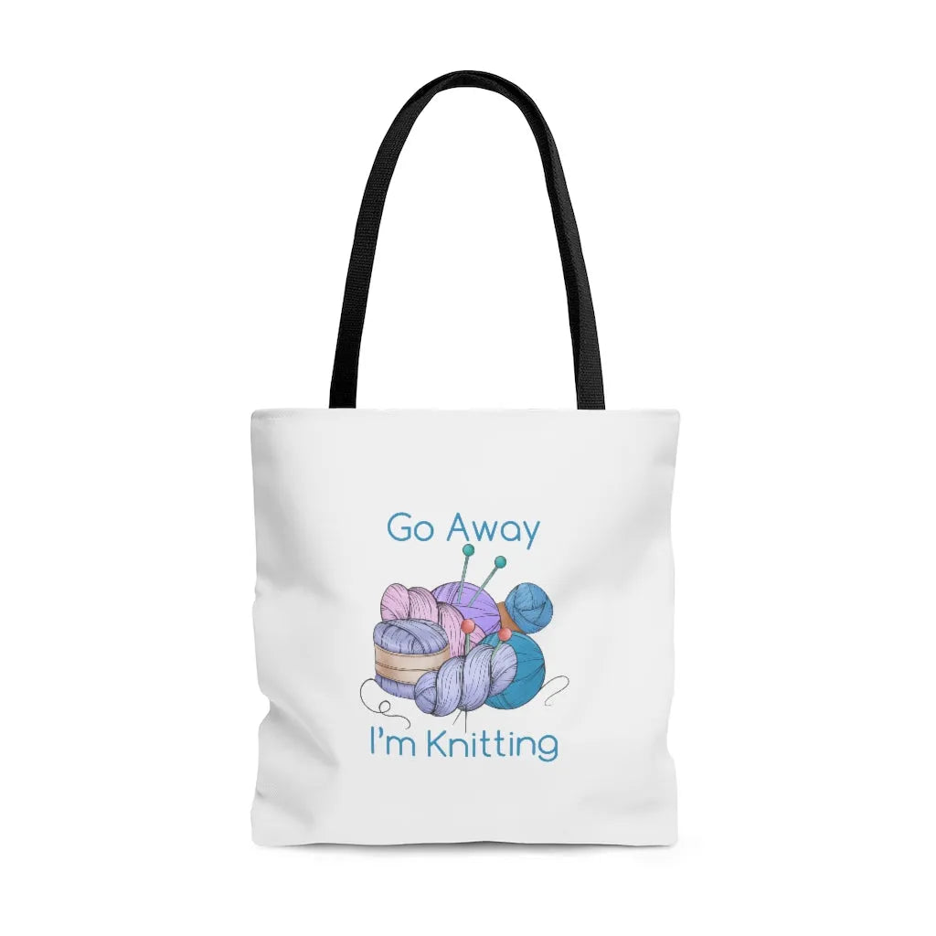 Go Away I'm Knitting Tote Printed Bag