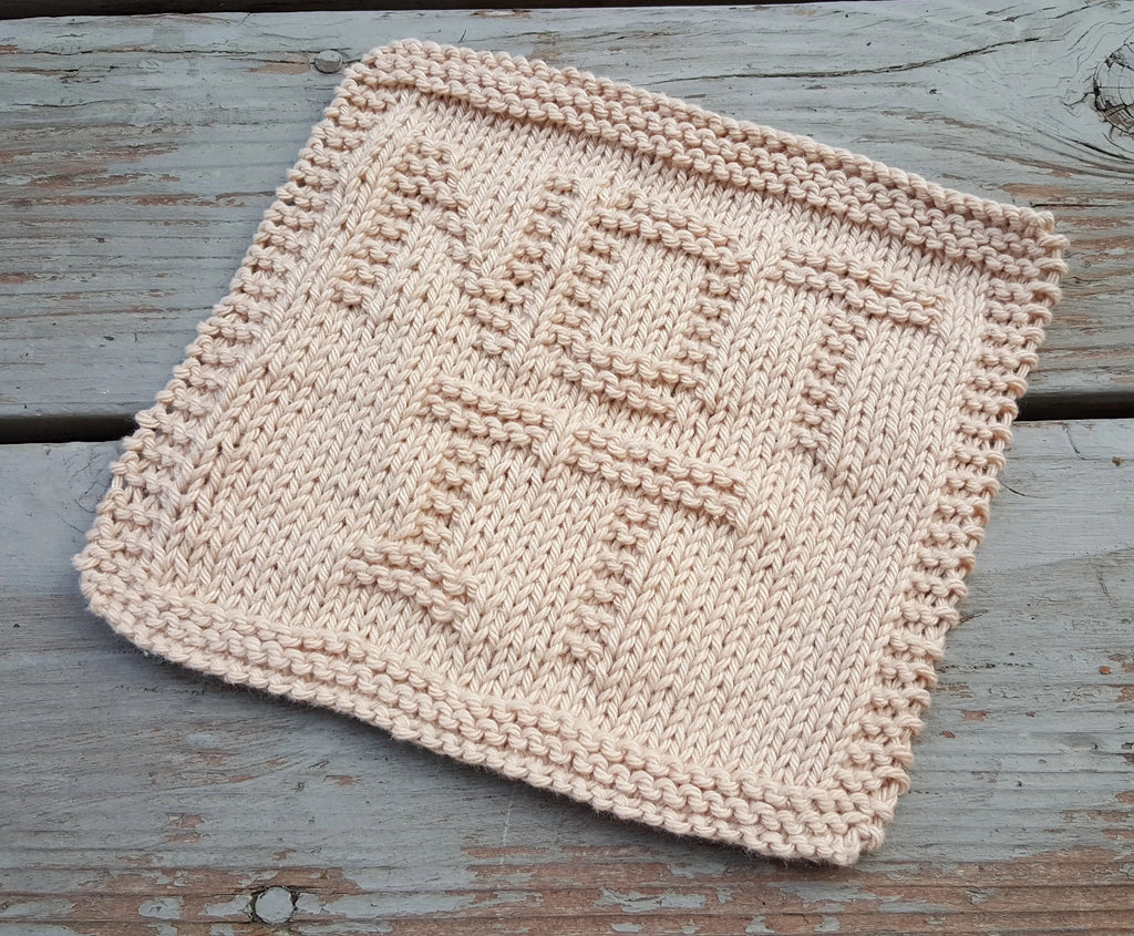 Beige Not It Knitted Dishcloth