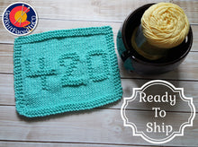 Load image into Gallery viewer, Green 420 Knitted Dishcloth