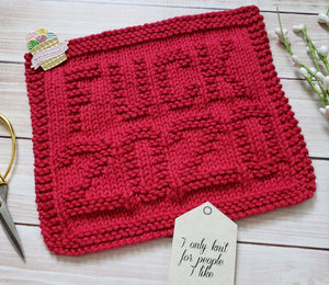 Red F*ck 2020 Dishcloth - Eco Friendly Cloth - Hand Knit Wash Cloth - Fuck 2020
